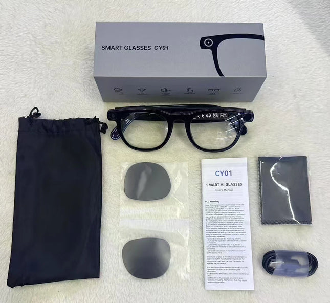 2-in-1 4K Smart AI Glasses with 800W Pixel AI Shooting Camera, HD Photo, Video, Voice Call Translation, Waterproof, Bluetooth, AI Glasses