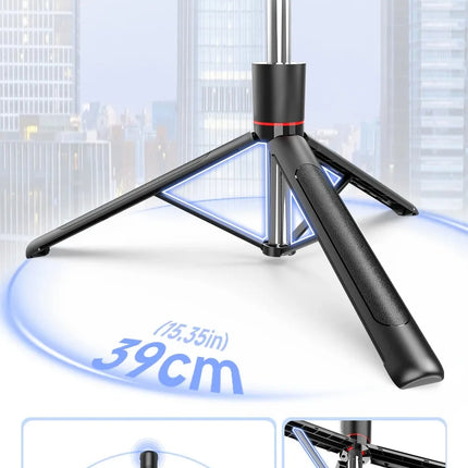 67in F16 Bluetooth Selfie Stick Tripod - Wireless Extendable Phone Holder with 1/4" Screw for Smartphone/Camera/Vlog