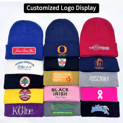 Customized Store New Unisex Winter Casual Hats Hat Women Outdoor Custom Print Logo Text Hat Warm Thick Winter keep warm