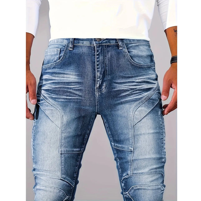 FY10031  Mens Fashion Jeans Standard Size Vintage Washed Denim Pants Casual Wear mens jeans jeans for men men clothing