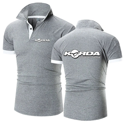 2024 Summer Men's Korda Inspired Tribute Logo Print Popular Comfortable Cotton Business Casual Solid Color Breathable Polo Shirt