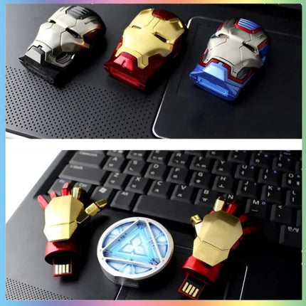 New Iron Man U Disk High Speed Usb 2.0 Flash Drive 4gb 8gb 16gb 32gb 64gb 128gb External Storage Memory Stick School Supplies Gi
