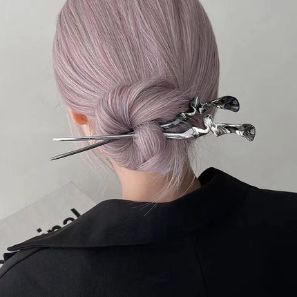 New Metal Hairpins Luxury  Women Hair Clip Pins Red Flower Hair Stick Hairstyle Design Tool Hair Accessories Gifts