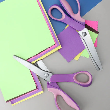 Chisel Pinking Shears Cloth Cutting Tailor Zigzag Scissors Fabrics for Sewing Clothes Zig Zag Leather Stationery Cutter Paper
