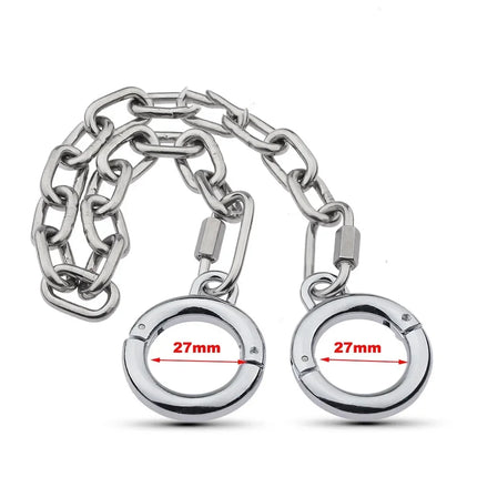Stainless Steel/PU Thumb Toes Bondage Cuffs AnkleCuffs BDSM Slave Restraints Bondage Adult Sex Toys for Couples with Chain
