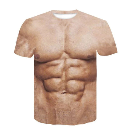 Funny Muscle Body 3D Printed T-shirt Mlae  Designer Clothes Streetwear Short Sleeve Top Tees Ugly Chest Hair T Shirt Clothing ﻿