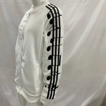 Y2K Gothic style sports cardigan, zipper hoodie, loose, casual, unisex, personalized sweater with musical note, new