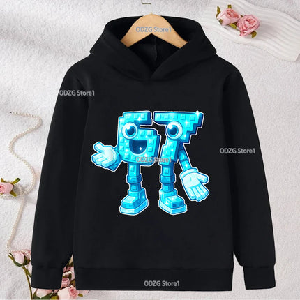 Autumn Winter Six Seven Cool Concise Print Kid Hoodies Fashion Boys Girls Long Sleeved Hooded Casual Warmer Children's Pullovers