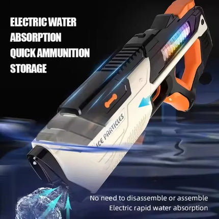 Children Electric Water Gun with Lights and Sound Effect Long Range Automatic Water Blaster Kids Adult Summer Outdoor Pool Toys