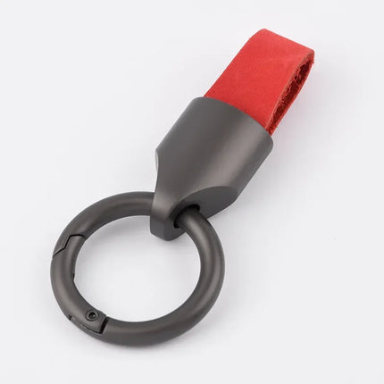Frosted Cowhide Leather Keychains for Women Men Waist Belt Buckle Carabiner Car Pendant Key Chains Keyring Bag Charm Gifts