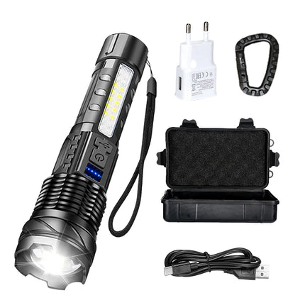 Powerful P50 Led Flashlights 2000LM Ultra Bright Tactical Light Emergency Spotlights Telescopic Zoom Light Builtin 18650 Battery