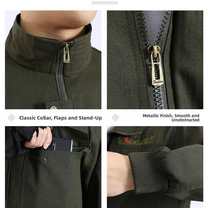 Thickened Work Uniform Set for Men Spring Autumn Auto Repair Welding Heat Resistant Wearable Labor Protection Clothing for Co...