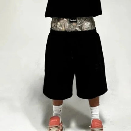 Men's Oversized Double-Layer Gothic Pants, American Fashion, Streetwear Y2K, Harajuku, Loose Fit, High Waist, Wide Legs
