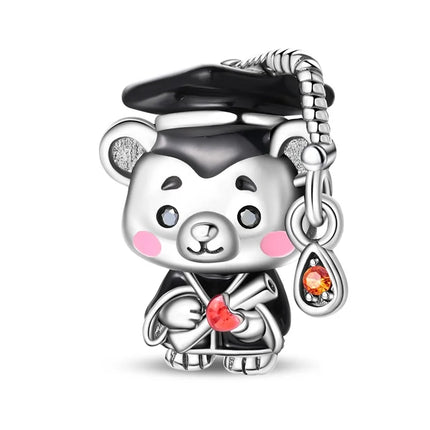 Hot Sale 925 Sterling Silver Cute Panda Beads & Penguin Dangle Charm Fit Snake Bracelet Boutique Necklace Black Pendant Gift
