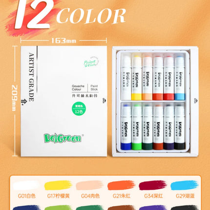 12/18/24 Color Soft Solid Gouache Paint Sticks Drawing Graffiti Art Crayons Washable Non Toxic for Kids Students Artists Painter
