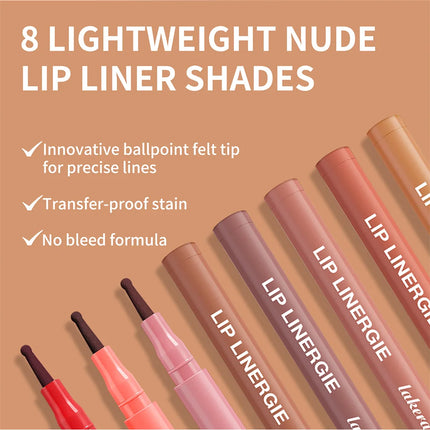 8 Colors Lip Lingerie Lip Liner Long Lasting Waterproof Stain Transfer Proof Smudge Resistant Color No Bleed Formula Cosmetics