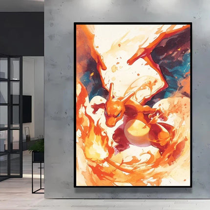Pokemon Eevee Series Wall Art Unique Ink Style Decorative Paintings High - Quality Canvas Add A Touch of Fantasy To Your Home