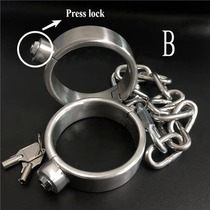 6 Types Stainless Steel Handcuff Bondage WristCuffs Slave Bondage Restraints Roleplay Lockable Adult Sex Game Toy Woman Man