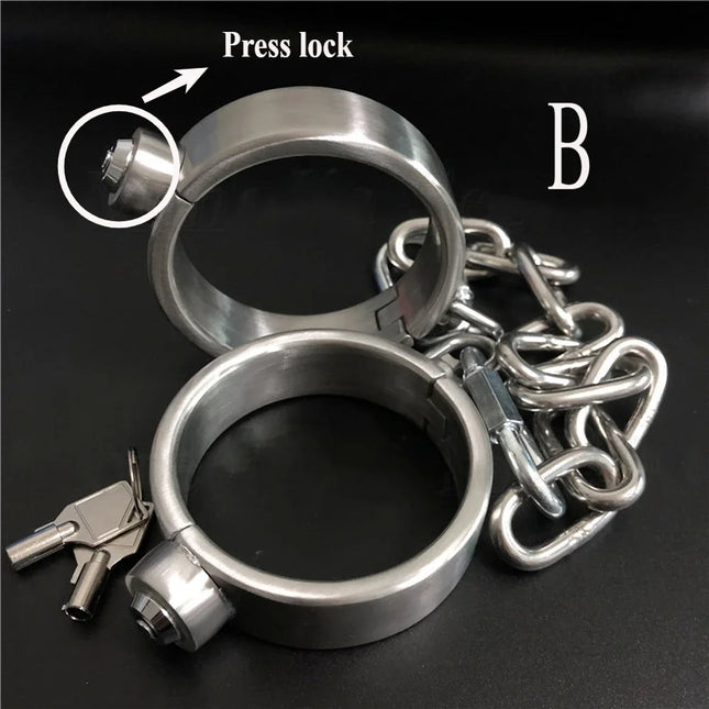 6 Types Stainless Steel Handcuff Bondage WristCuffs Slave Bondage Restraints Roleplay Lockable Adult Sex Game Toy Woman Man