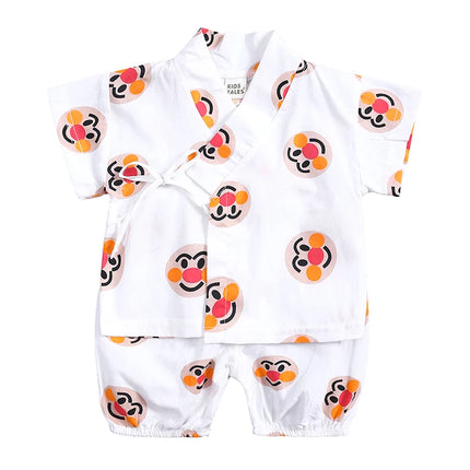 2PCS Summer Infant Baby Boy Girl Pajamas Sets for 6-36M Newborn Cartoon Print Top+Shorts Soft Toddler Home Wear Kimono Pyjamas