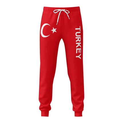 Mens Sweatpants Turkey Turkiye Flag Pants with Pockets Joggers Soccer Football Sports Sweat