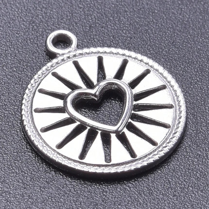 Breloque Metal Love Stainless Steel Flower Pendants For Jewelry Making Earrings Bracelets Headwear DIY Heart Charms Accessories