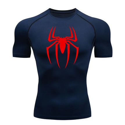 Men's Spider Print Sports Top - Quick-Dry Breathable / Men's Spider Print Sports Top - Quick-Dry Breathable
