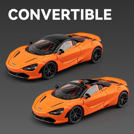 1:18 McLaren 720S Supercar Sports Car Alloy Metal Diecast Model Car Sound & Light Pull Back Collection Hobby Decoration Present