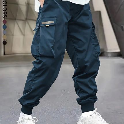Men's Cargo Pants, Casual, Sporty, Outdoor, Large Pockets, Lightweight, Legging, Cropped Slacks 06B