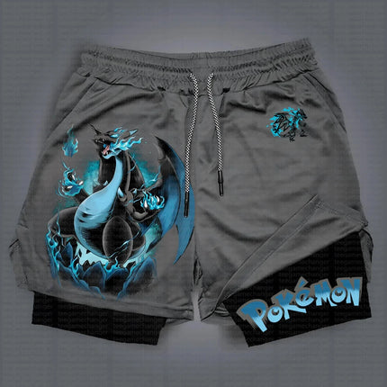 Pokémon Game 2-in-1 Shorts Summer/Autumn Men's and Women's New Joint Sports and Fitness American Trend Double-layer Shorts