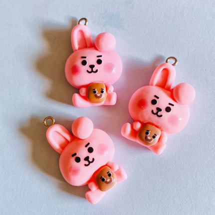 10PCs Cute Animal Cartoon Koala Resin Charms for jewelry making Pendant Small Character Mum Gifts Earring Necklace Accessories