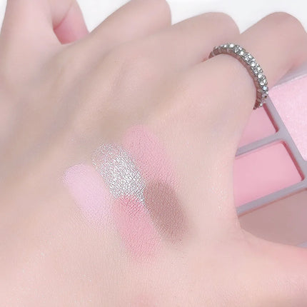 5-Color Punk Smokey Eyeshadow Palette Silvery Black Matte Shimmer Nude Pink Eye Shadow Lasting Halloween Eye Makeup Cosmetics