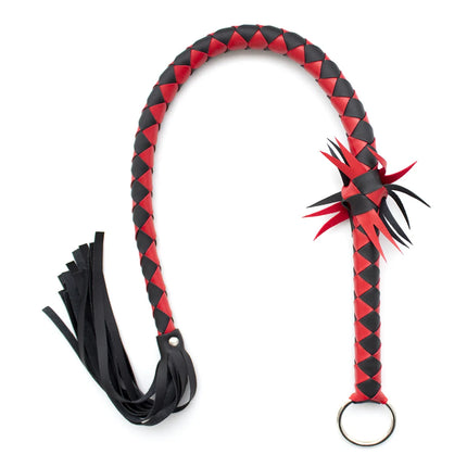 Black Leather Snake Whip BDSM Bondage Spanking Paddle Fetish Roleplay Slave Punishment Adult Sex Toys for Women Men Couples Bed