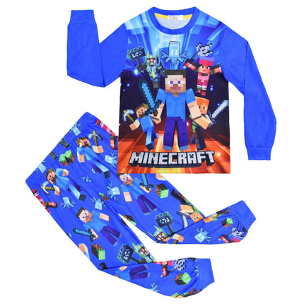 Boys Long Sleeves Top And Bottom Set 2 Pieces Boy Pajamas Games Cosplay Sleepwear Party Suit Kids Homewear Outfits