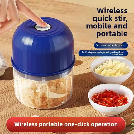 Electric Garlic Mashing Machine 260ml Wireless Charging Electric Vegetable Onion Chopper Garlic Crusher Food Mixer Blender