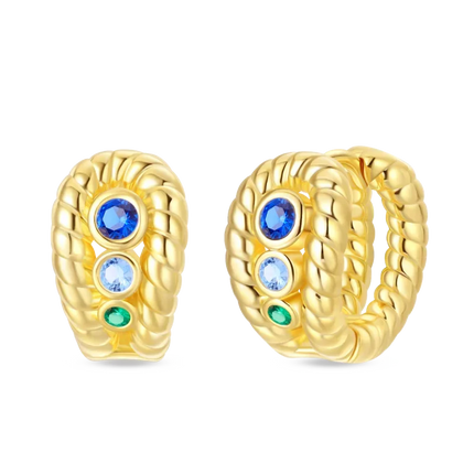 925 Sterling Silver Gold Pearl Hoop Earrings Pave Large Circular Shape Earring Gift for Women Jewelry Anniversary Wedding