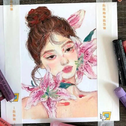 Kuelox Solid Oil Painting Pigment Mini 24/36/48Colors Exquisitely Artistic Water-Soluble Oily Pastels Crayon for Scratching