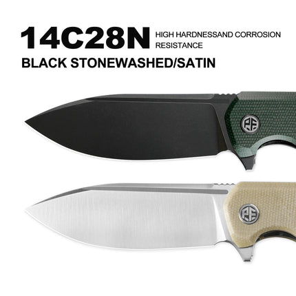 Petrified Fish PFB05 Folding Knife Pocketknives 14C28N Blade Knife G10 Handle Survival Outdoor Camping Fishing Hand Tools