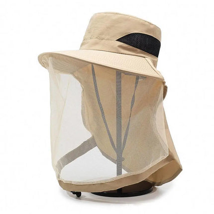Breathable Bug Mesh Sun Hat Lightweight Mosquito Head Net for Camping Hiking Gardening Beekeeper Protector Cap