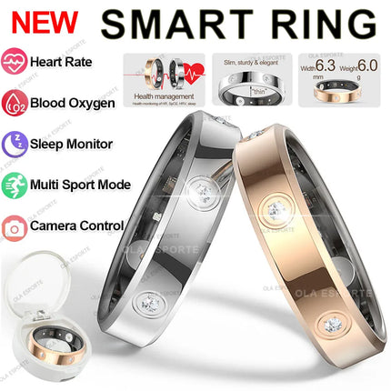2026 Smart Ring Women Men Super narrow 6.3mm Heart Rate Stress measurement Health Monitoring IP68 Waterproof Fashion Sport Rings