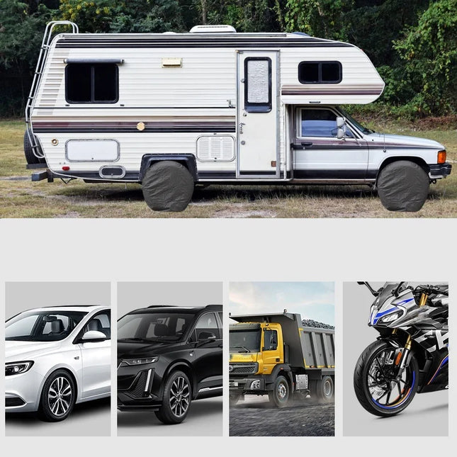 4pcs Universal Wheel Tire Covers Waterproof Oxford UV Sun Protectors Wheel Tire Covers for Camper Car Truck 27-32 inch
