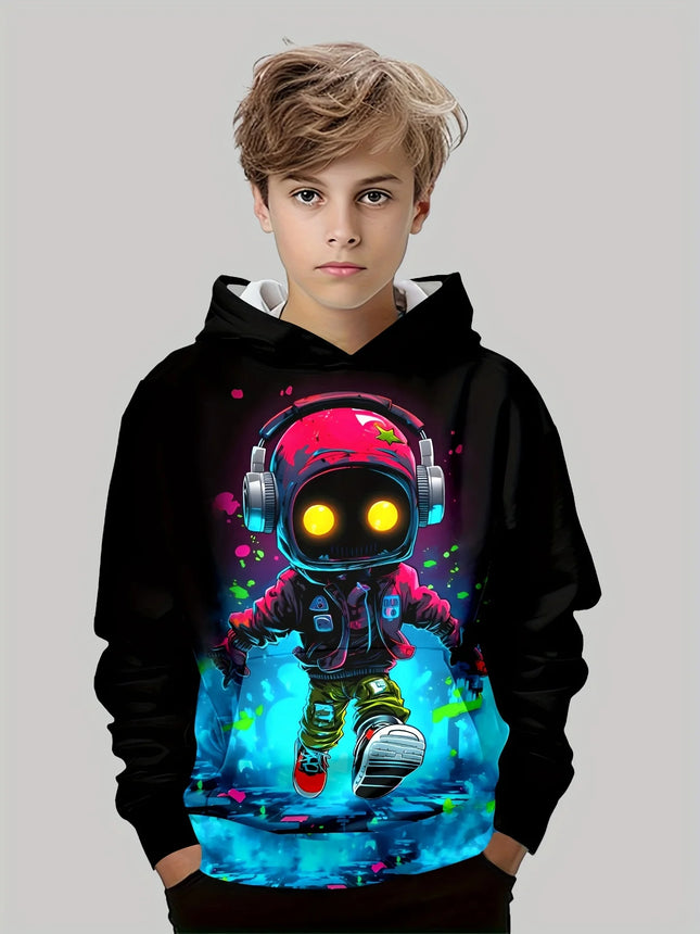 Children Top Hoodies Stylish 3D Print Boys Casual Pullover Long Sleeve Sweatshirt for Spring Fall Kids Hoodies Outdoor Clothing