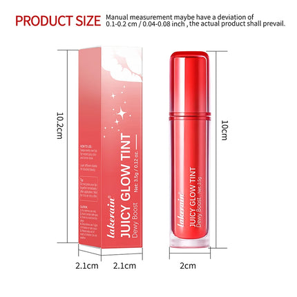 Lakerain Juicy Glow Tint Long-Lasting Mirror Shine Smooth Radiant Lip Tint Deep Moisturizing  Brightening Juicy Glow Lipstick