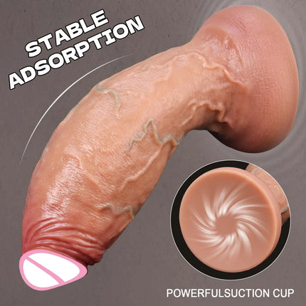 Huge Realistic Thick Dildo Double Silicone Skin Soft Glans Penis Woman Man Anal Sex Toy Suction Cup Big Dick Masturbators Dildos