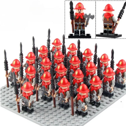 21PCS Medieval Ancient Roman Warrior Series Spartan 300 Warrior Children's Building Block Toys DIY Micro Scene Ornaments