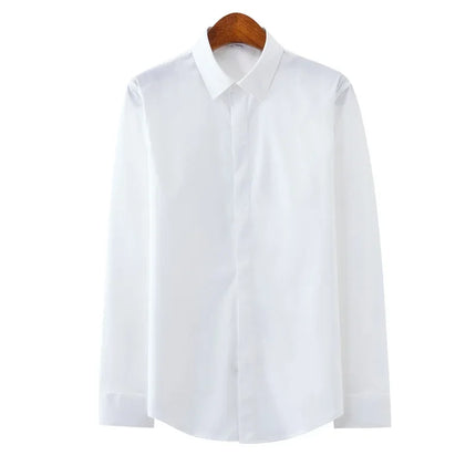 Fall Hot Sale Of The Season Men's Printed Casual Long Sleeve Shirt Elastic Slim Fit Business Shirt Fashionable Trendy Brand Squa
