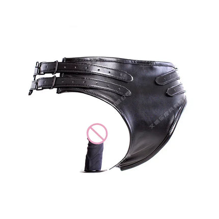 Strap On Realistic Dildo Pants Adult Sex Toys For Women Lesbian Pu Leather Harness Underpants Strap On Dildo With Dildo Strapon