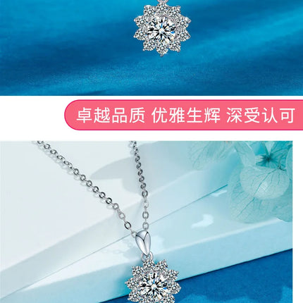 Sunflower Necklace Pendant 2CT Moissanite Women's PT950Platinum-Fine bezel setting, bright fire,hypoallergenic,for dress outfits