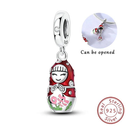Original 925 Sterling Silver Charms Beads Crown Football Trophy Carp Cat Charms Fit Bracelet Bangle Necklace Woman Jewelry Gift