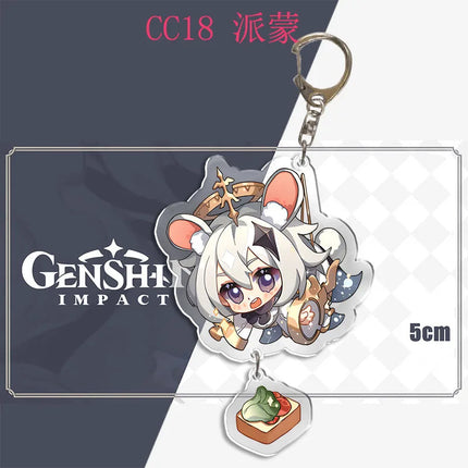 Genshin Impact Keychain Pendant ZhongLi Klee Raiden Shogun Xiao Wendi LingHua Car keyring Women Bag Charms Anime Game key chains